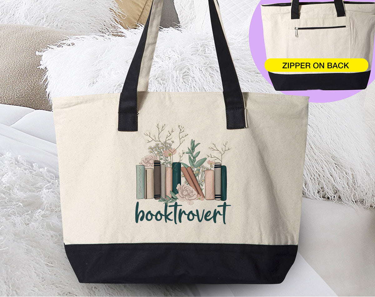 "Booktrovert" canvas tote | House of Rodan