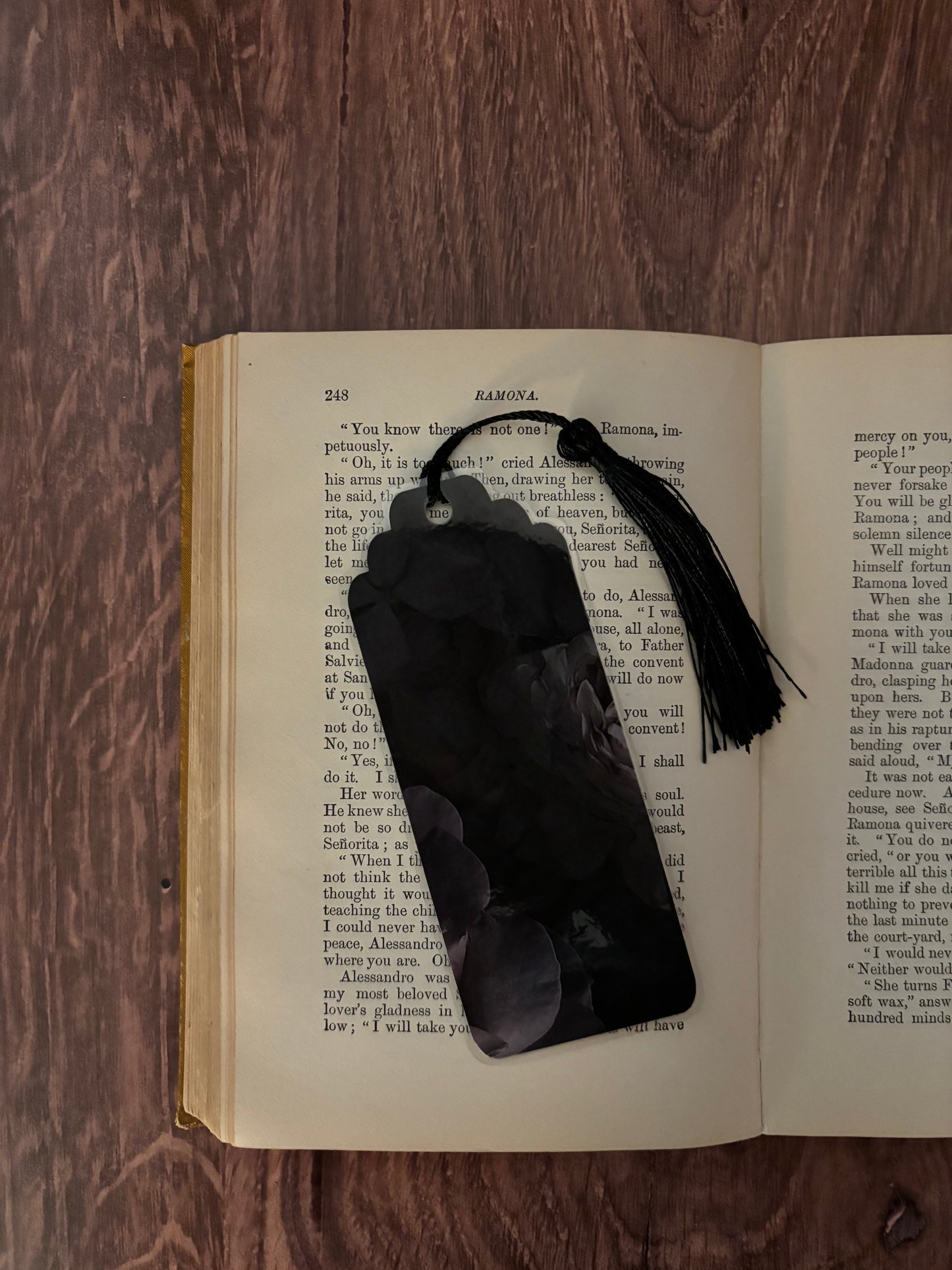 midnight rose double-sided bookmark