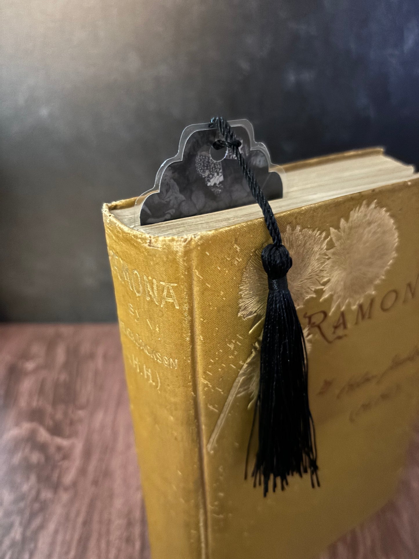 midnight rose double-sided bookmark