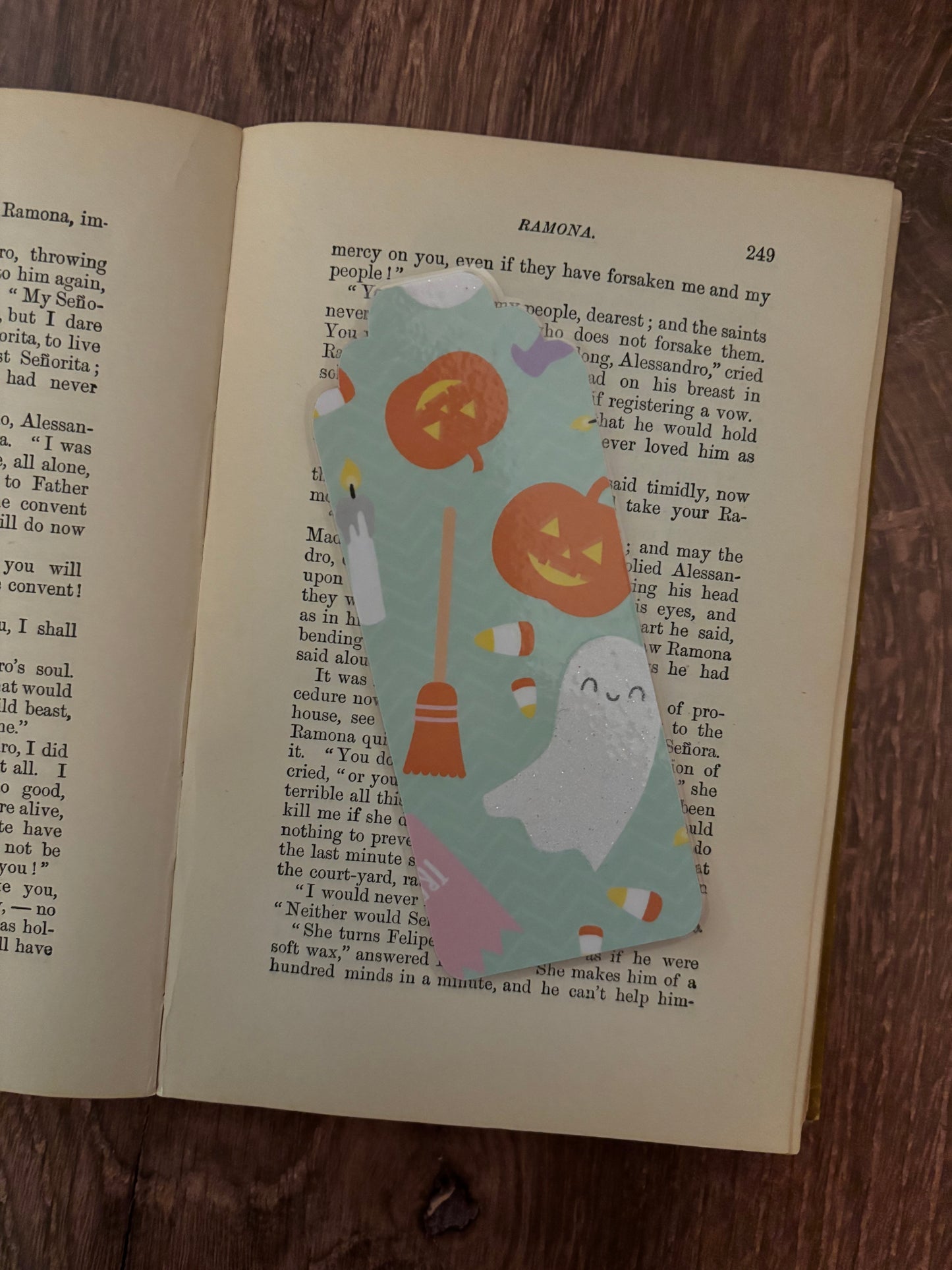 candy corn double-sided bookmark