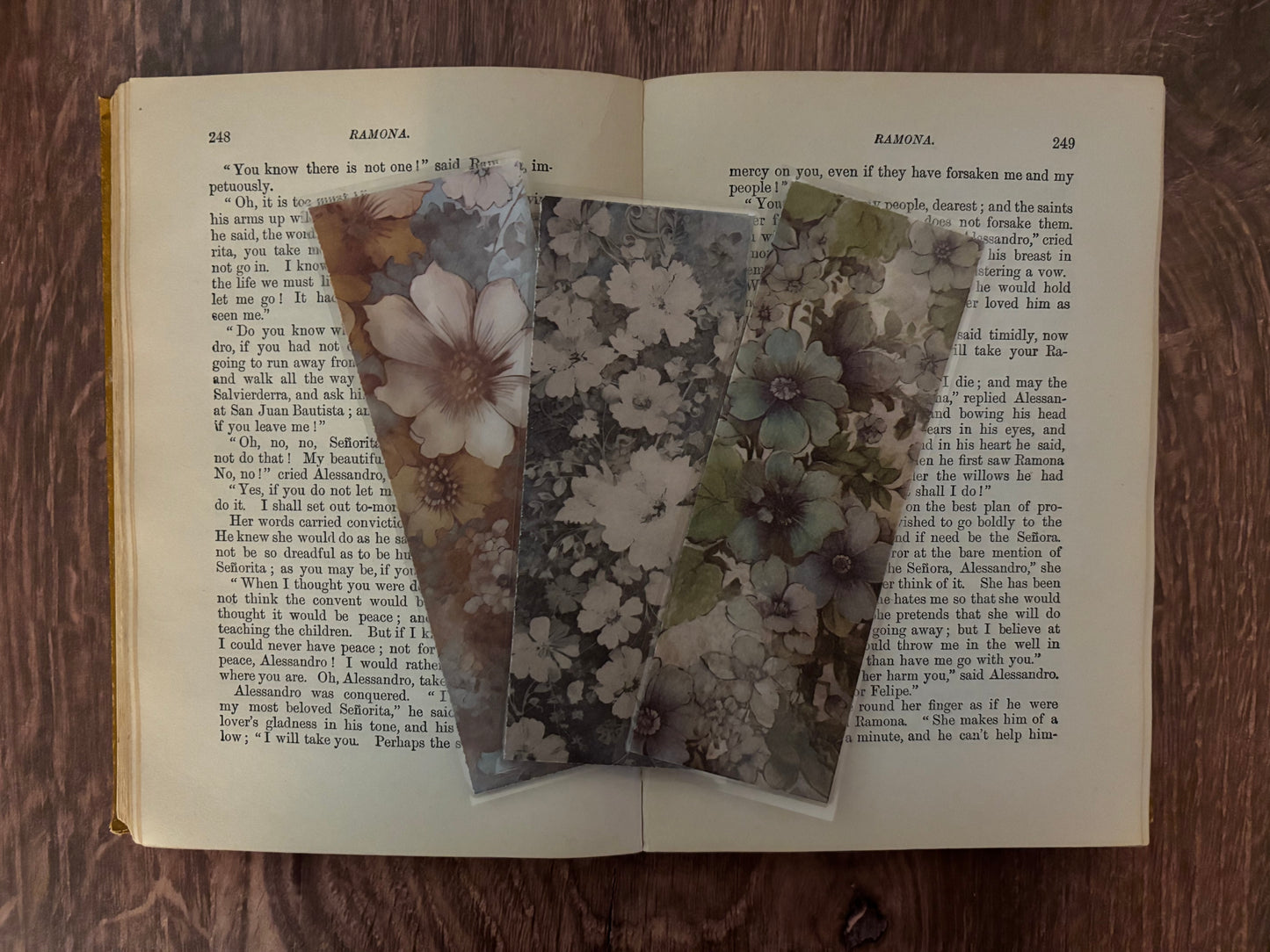 blossoms on the moor double-sided bookmarks—set of 3