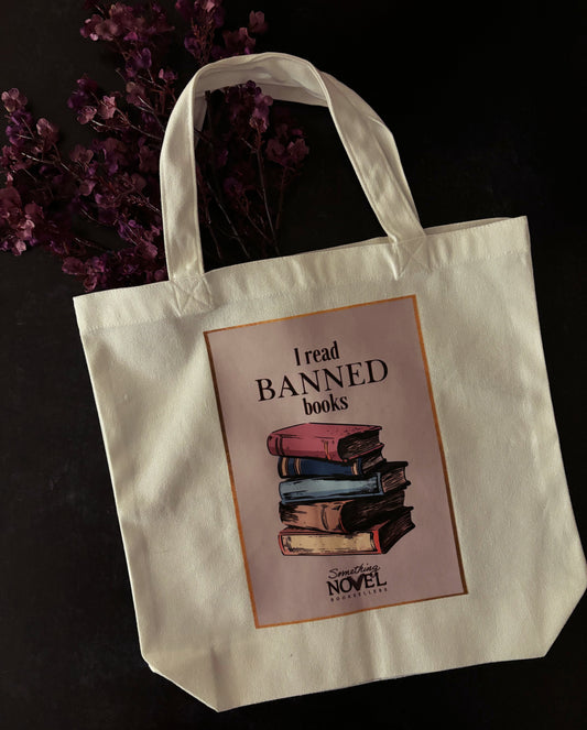 "I Read Banned Books" tote bag | Something Novel