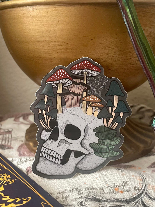 Mushroom Skull Sticker | Cooper Calligraphy Art