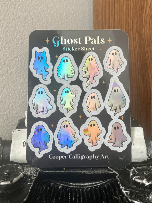 Ghost Pals Sticker Sheet | Cooper Calligraphy Art