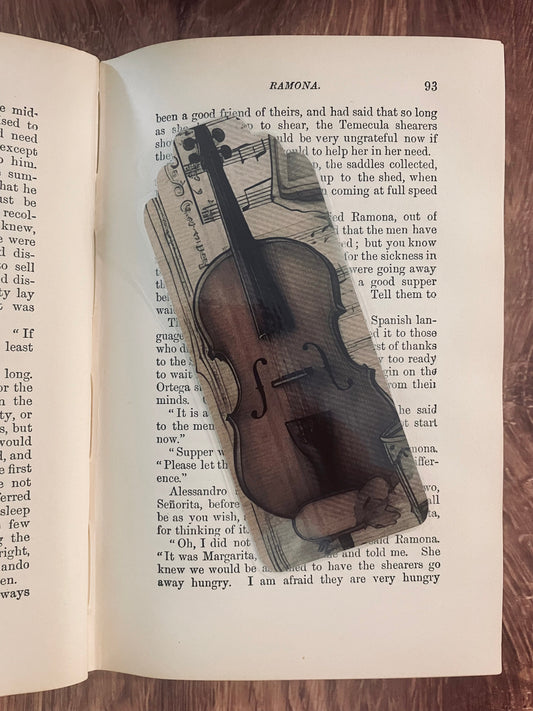 Sherlock's music room double-sided bookmark