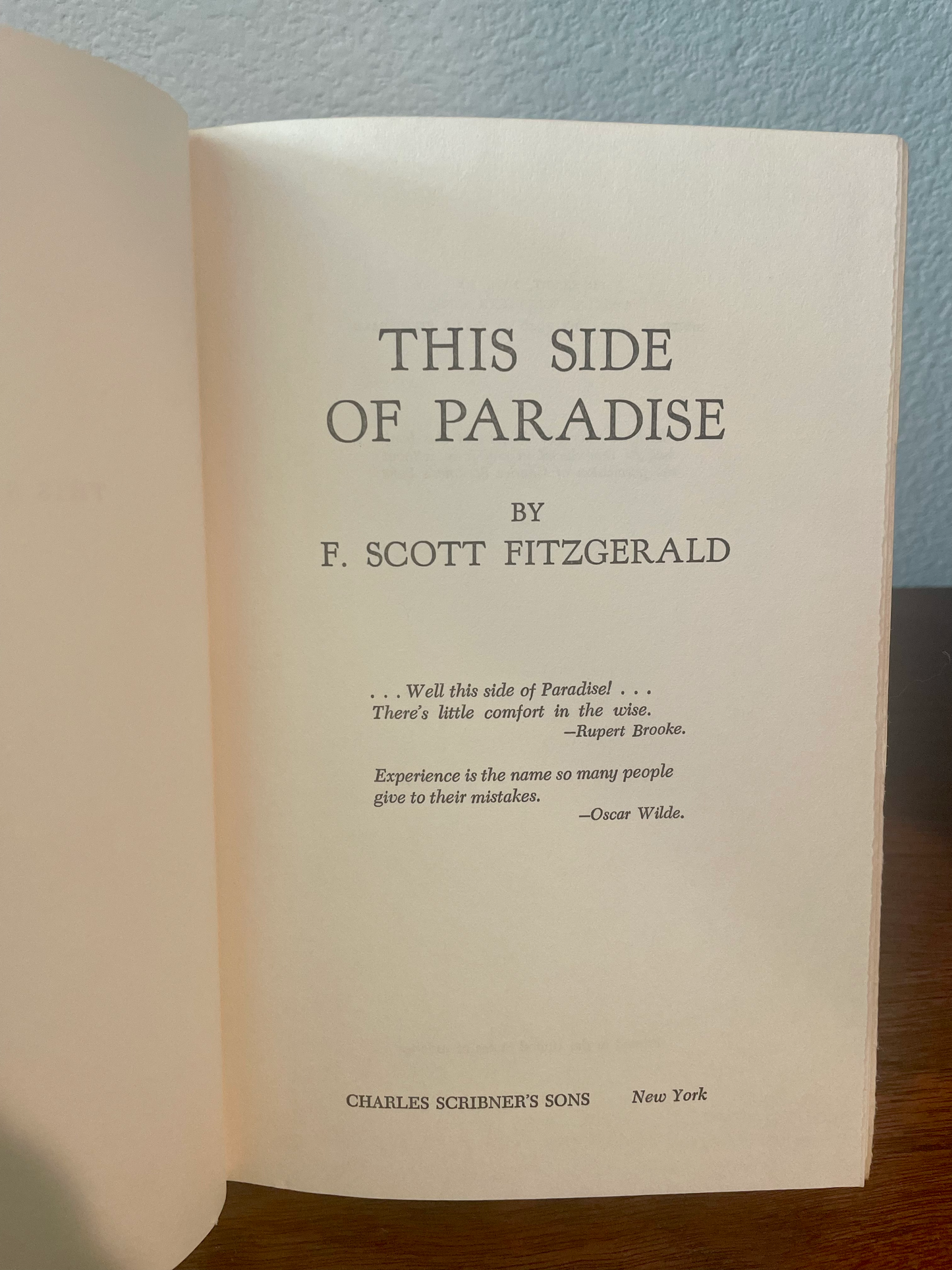 "This Side of Paradise" by F. Scott Fitzgerald (Antique Hardcover)